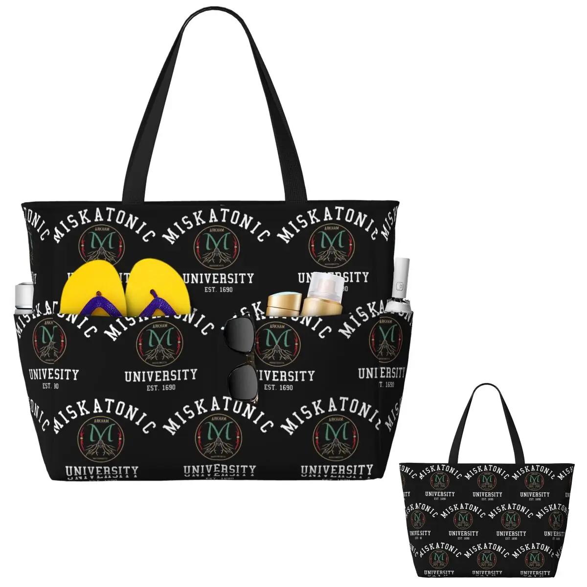 

Call Of Cthulhu Necronomicon Miskatonic University Cthulu And Lovecraft Beach Tote Bag Sport Large Tote Bag Women Travel Bag
