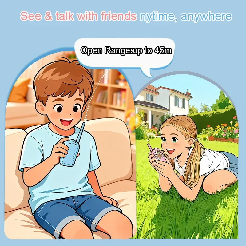 子供用トランシーバー、2個セット、高画質カメラ、400メートル通信範囲、休日や誕生日プレゼントに最適