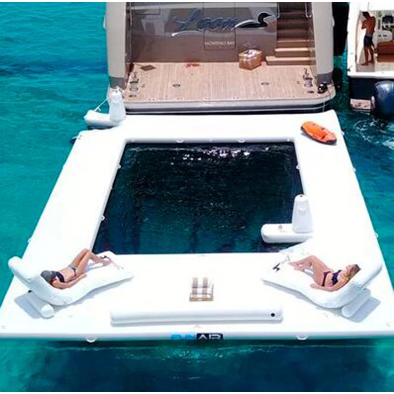 Offshore Inflatable Swimming Pool With Net Anti-Drowning Water Floating Platform Floating Rest Platform Bed Floating Row Yacht