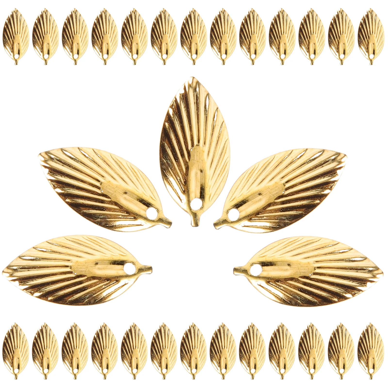 

200Pcs Gold Leaf Charms Leaf Shape Jewelry Making Accessories Craft Supplies for Necklaces Earrings Bracelets