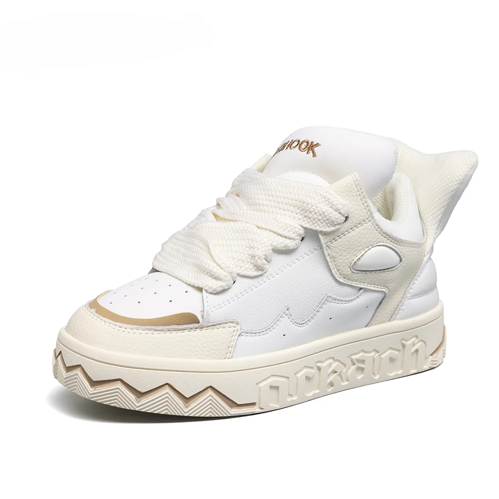 

Женские кожаные кроссовки Smile Circle, модная повседневная обувь на плоской платформе, с круглым носком, на шнуровке, 2019