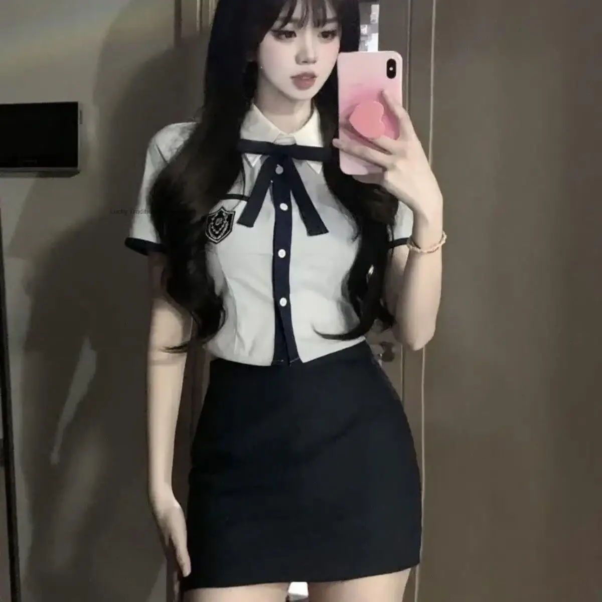 

Women Korea Uniform Style Jk Set Korean Uniform Style Waist Wrapped Shirt Vest Pleated Skirt Gril Fashion Collge Style Jk Set