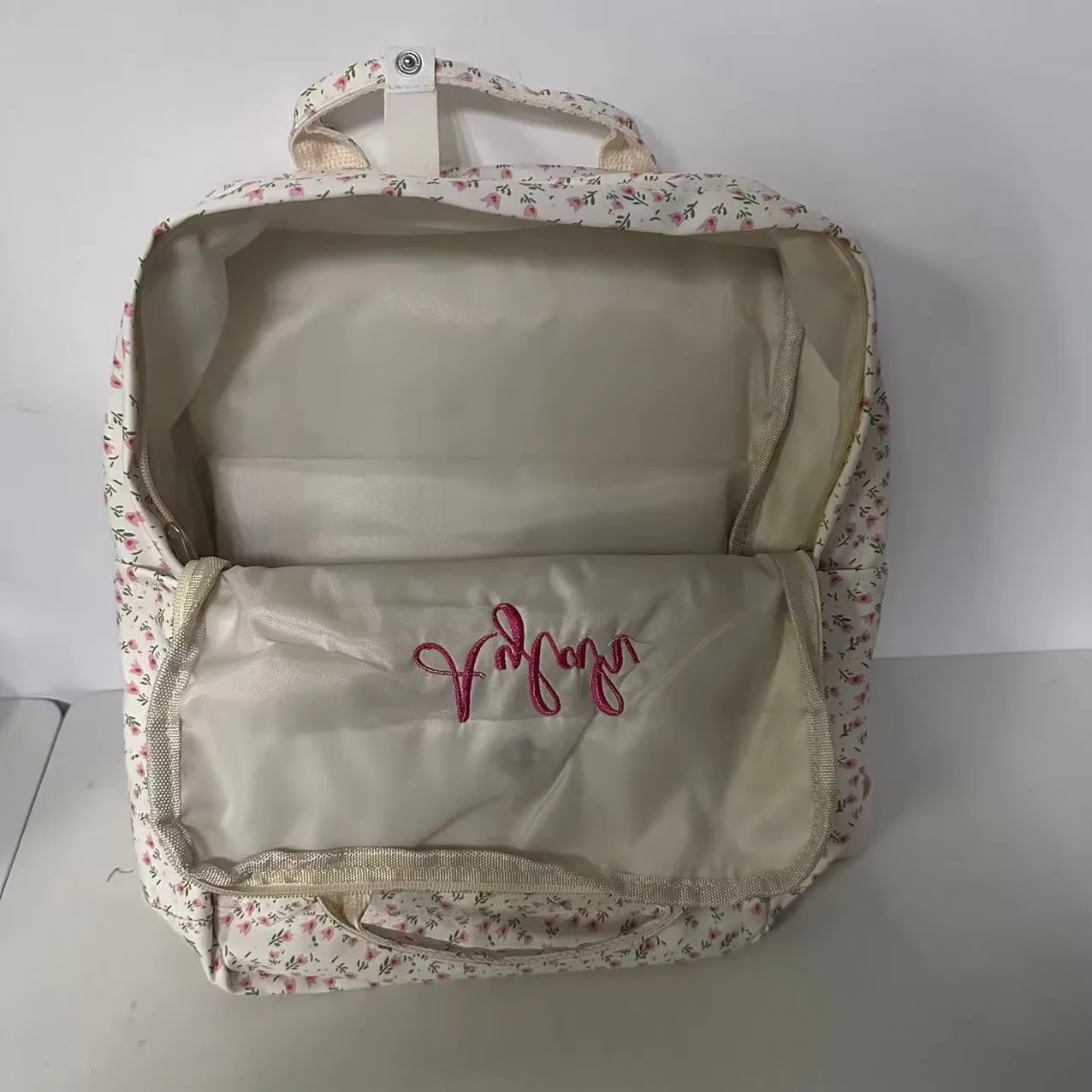 Personalized Floral Backpack For Sweet Girls, Lightweight High School Students, Embroidered Names For Backpacks For Girls