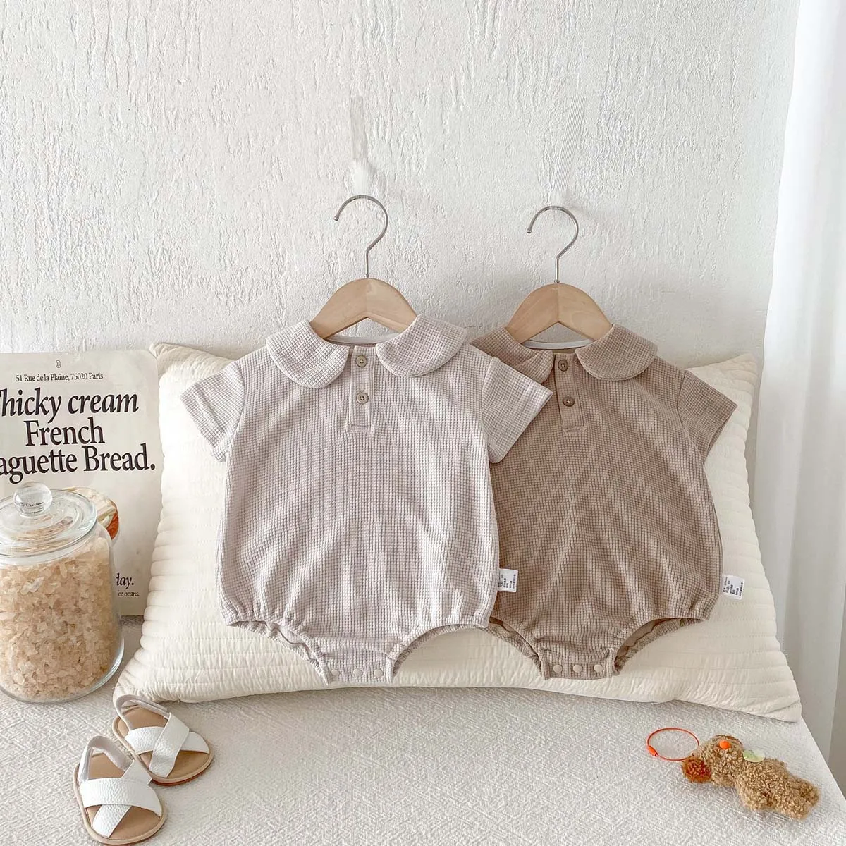 Children's Summer New Products for Boys and Girls, Baby Fart Clothes, Baby Jumpsuit, Doll Collar Clothes