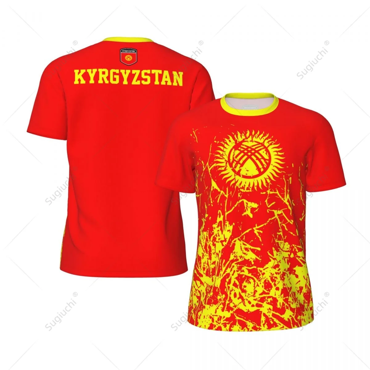 Exclusive design Kyrgyzstan Flag Grain 3D Printed Men For Running Bike Soccer Tennis Fitness Sports tshirt Mesh Short T-shirt