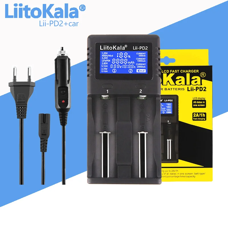 LiitoKala – chargeur de batterie LCD avec écran, Lii-500 Lii-600 Lii-S8 Lii-PD4 Lii-PD2 3.7 1.2 18650 V/26650 V 16340/14500/18500//