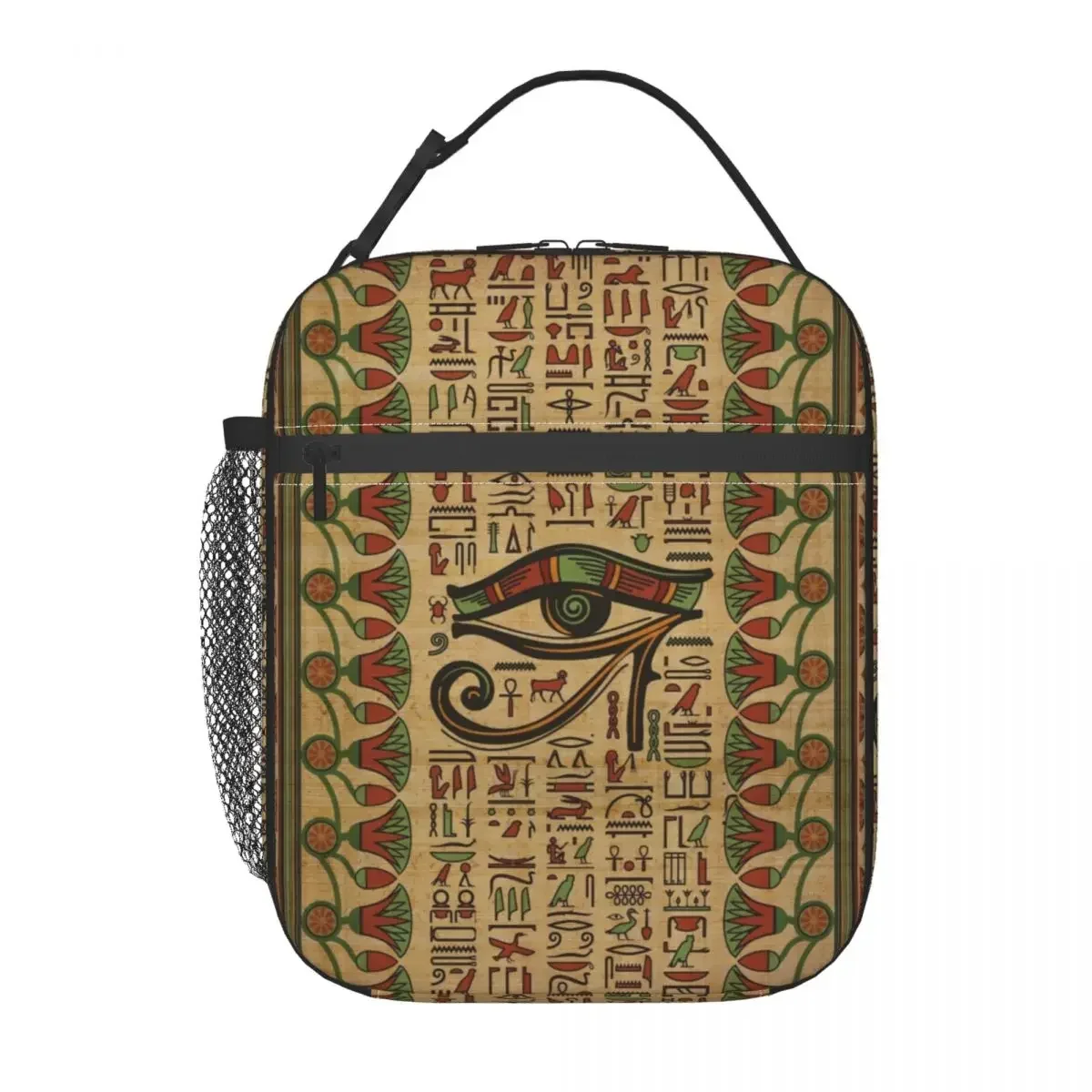 Egyptian Eye Of Horus Insulated Lunch Tote Bag Ancient Egypt Hieroglyphs Portable Thermal Cooler Bento Box Kids School Children