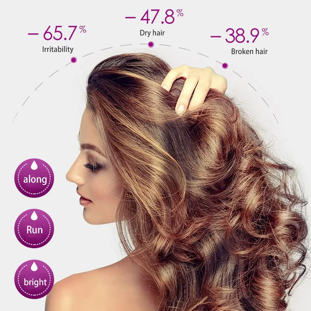 مصل تصفيف الشعر الوردي للشعر الجاف المجعد كبسولات زيت جوهر الورد ترك في مكيف مضاد للتجعد إصلاح الشعر الجاف التالف