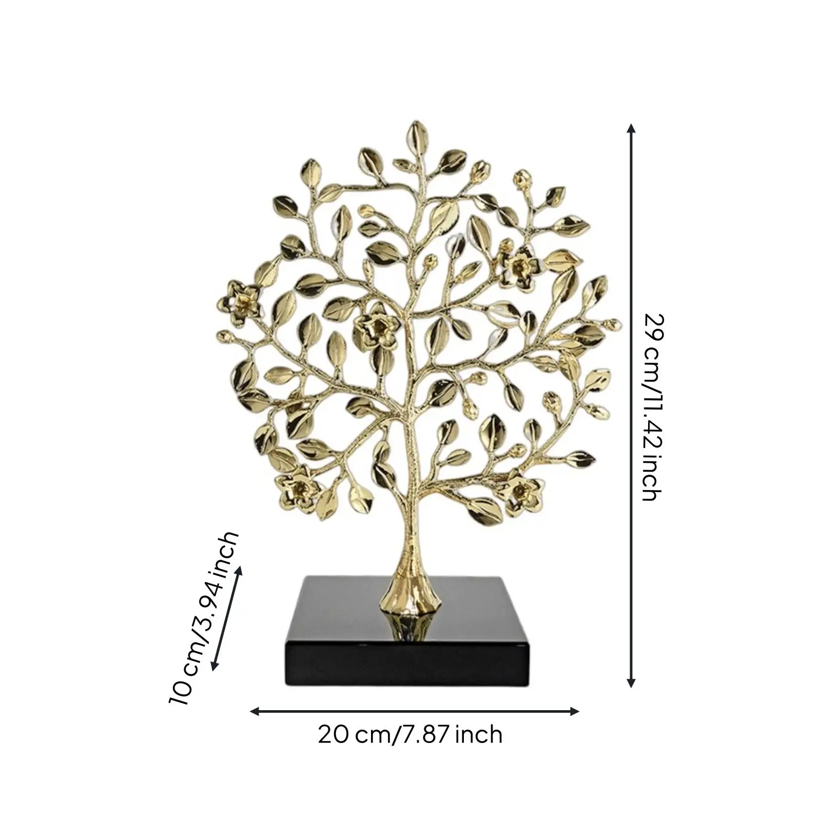 Modern Decorative Tabletop Displ Metallic Tree Ornament Stable Sculpture for TV Cabinet Decoration