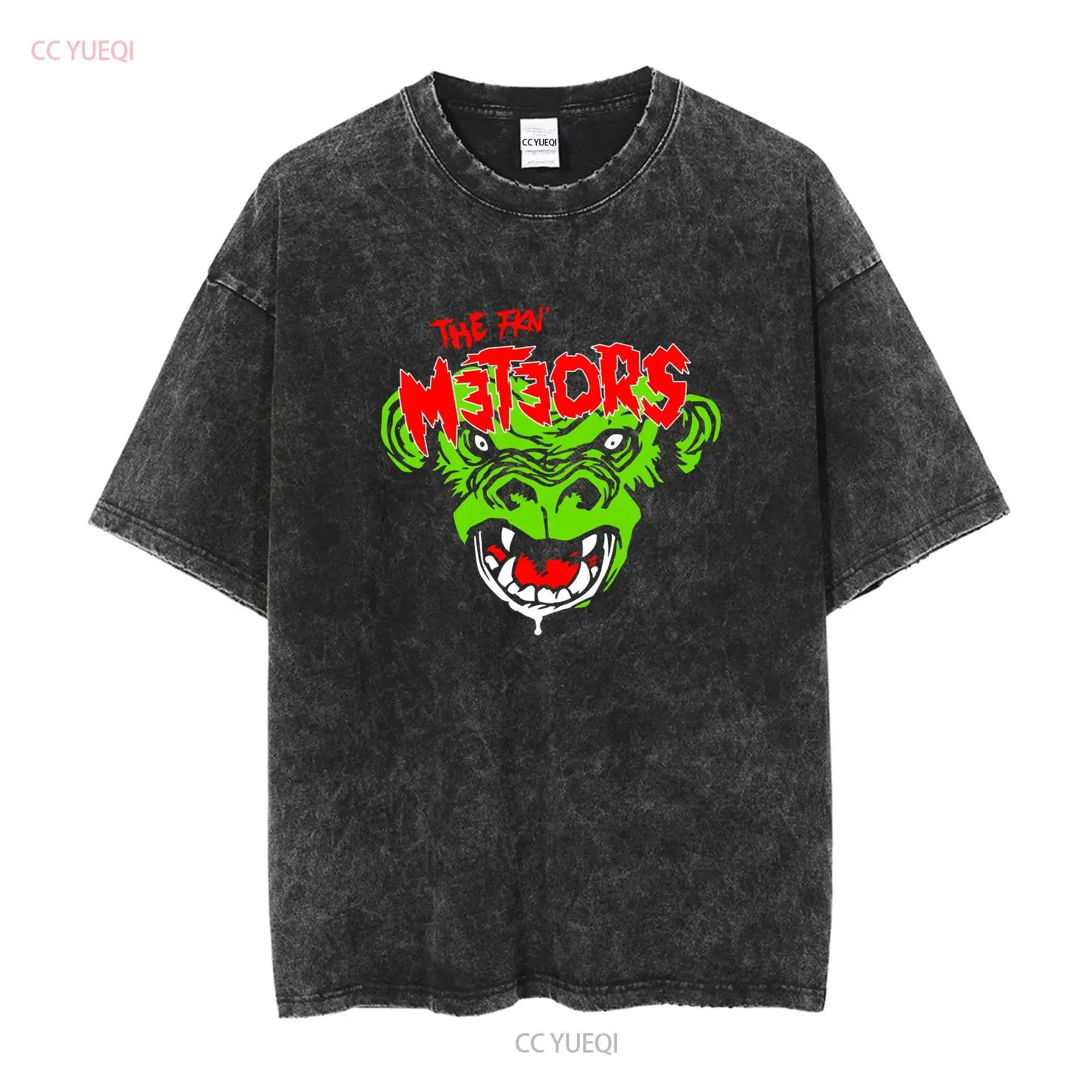 New T Shirt NWT The METEORS Psychobilly Men's Black Size S 5XL long or short sleeves vintage Washed designer clothes Slightly