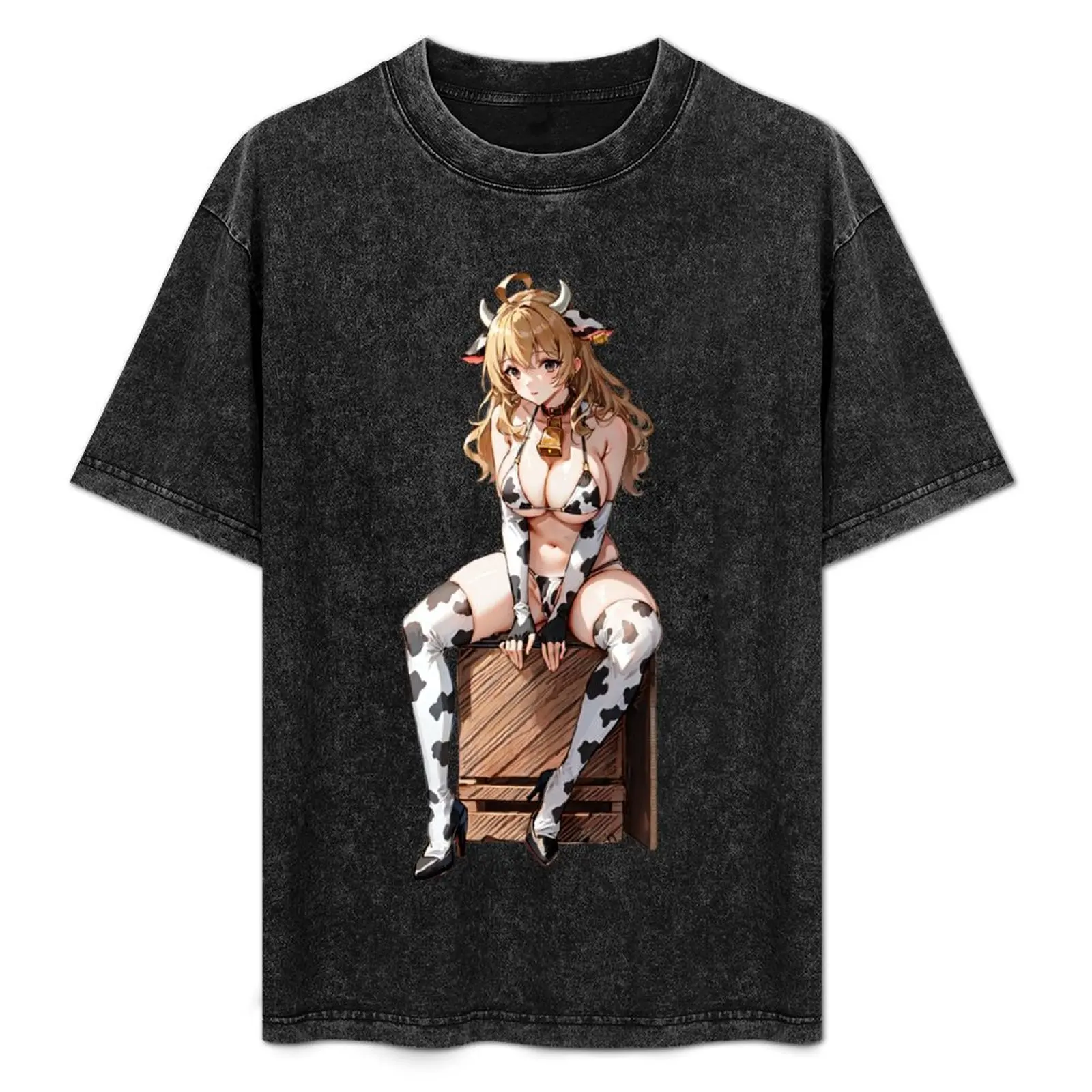 

Anime Cow Girl T-Shirt vintage clothes clothes man clothes shirts graphic tee t shirt men
