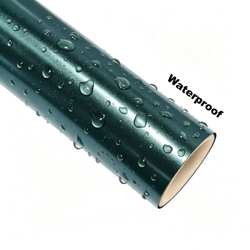 Mate Metallic Black Green Car Vinyl Wrap Film with PET Release Liner Air‑Channel Bubble Free Self‑Adhesive Decal Wrapping Film
