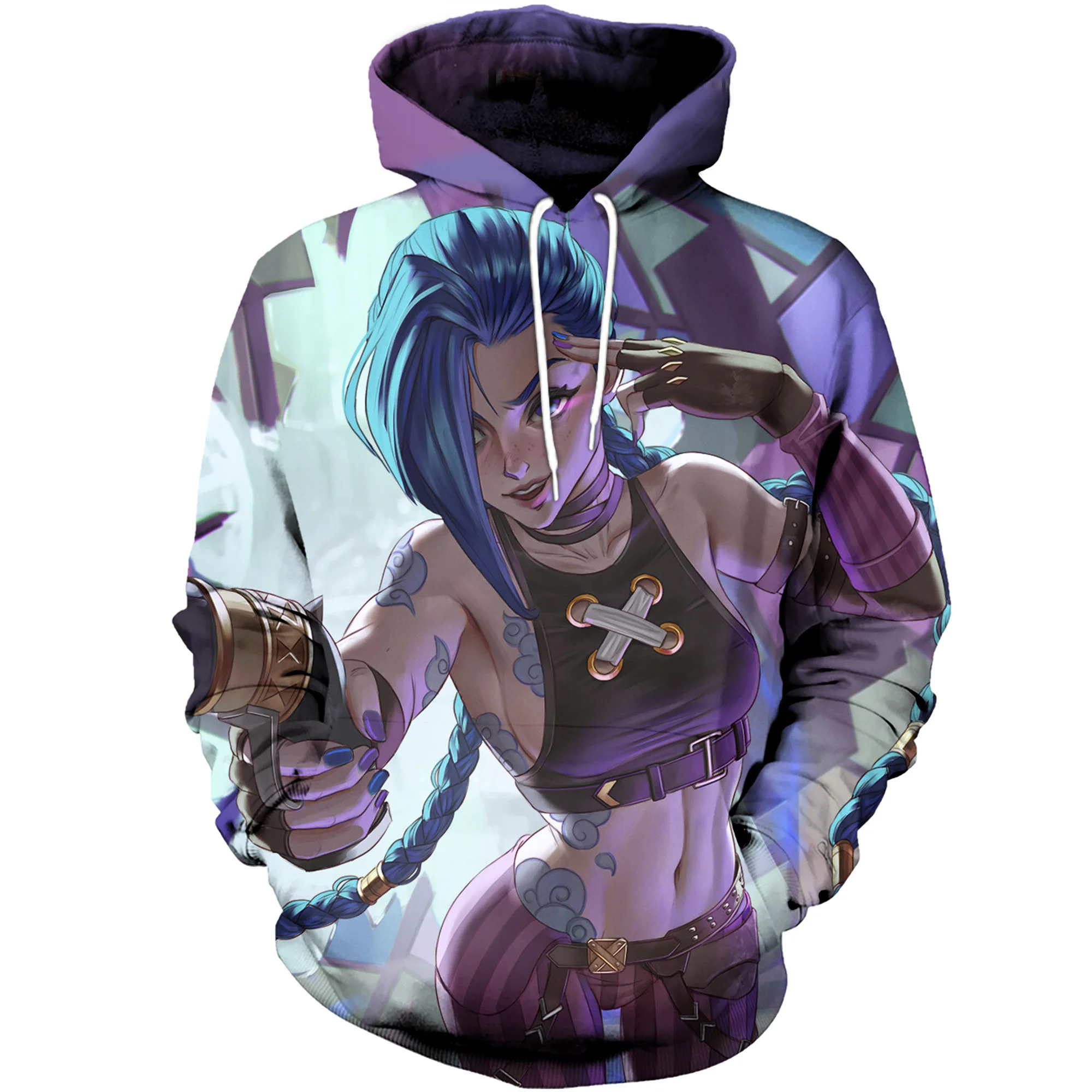 Arcane League of Legends Hoodie Men Women Fashion Coat Jinx 3D Print Hoodies Kids Boy Girl Coat Hip Hop Hooded Sweatshirts