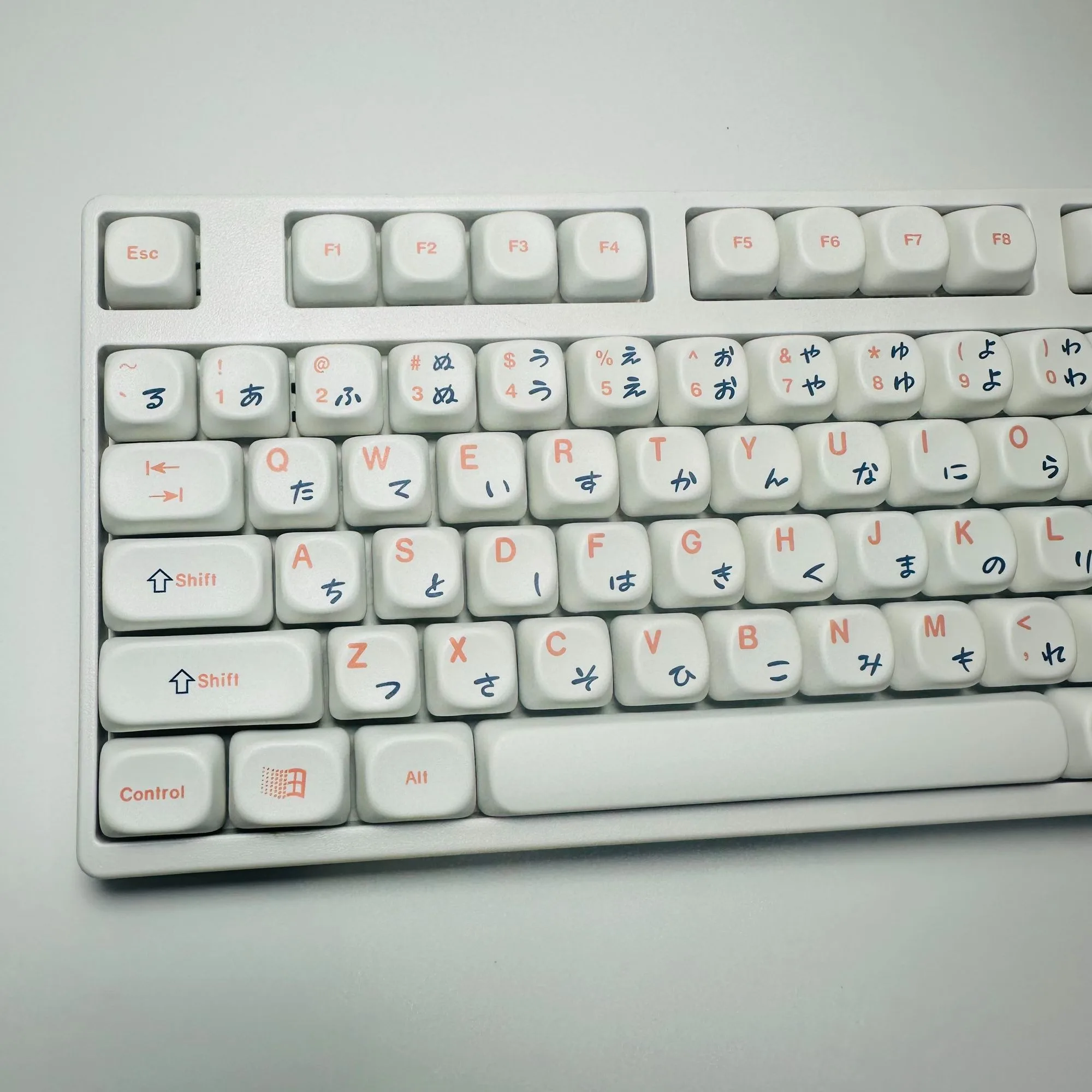 Japanese keycaps Minimal White MOA keycap 124 keys PBT MOA profile ball Key Cap for Mechnial Keyboard Compatible 81/87/98/104