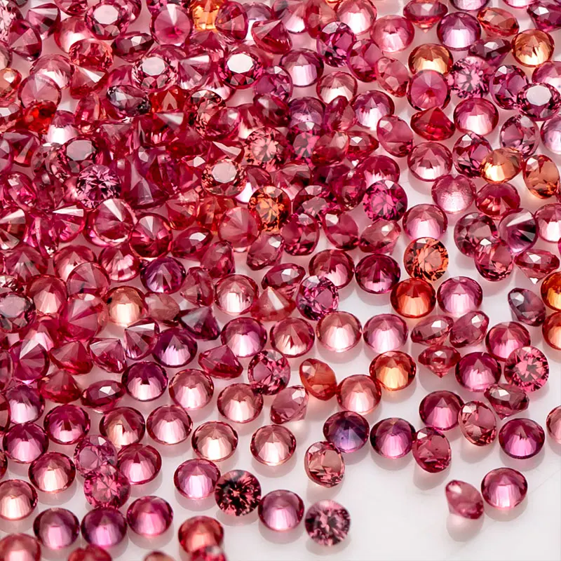 0.7-3.0mm 1ct 1 BAG VVS1 Gems Wholse Natrual Red Sapphire  Melee Round Loose Gemstones