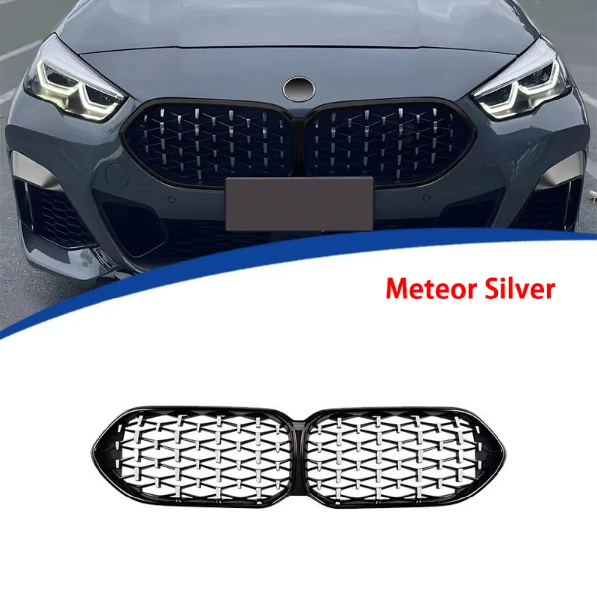 Suitable for BMW 2 Series 4-door F44 2021-2024 Meteor Model Grille Original Car Replacement in Bright Black and Semi Silver