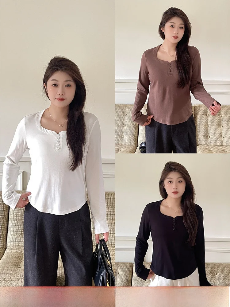 

Lixiaoxiao Long Sve Wine Cup Collar Women's T-irt Asymmetrical Hem Lazy Sle Base irt Casual Slim Fit Knitted Top