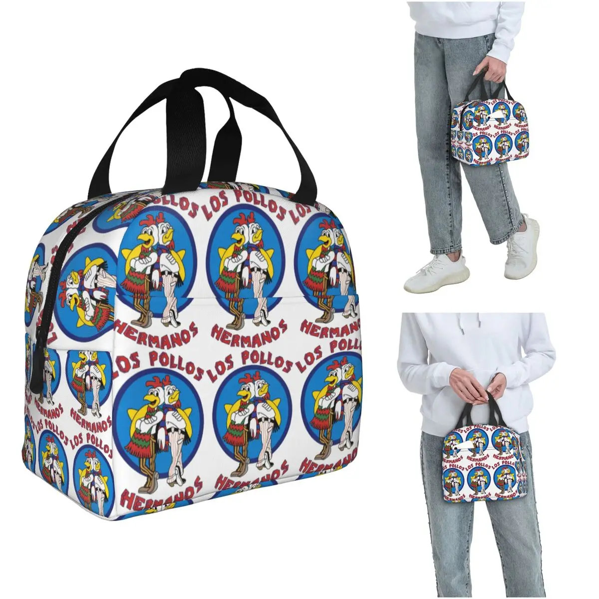 

Термосумка для обедов Custom Bib Breaking Bad LOS POLLOS Hermanos: портативный ланч-бокс для женщин и детей, изолированная сумка-тоут для еды