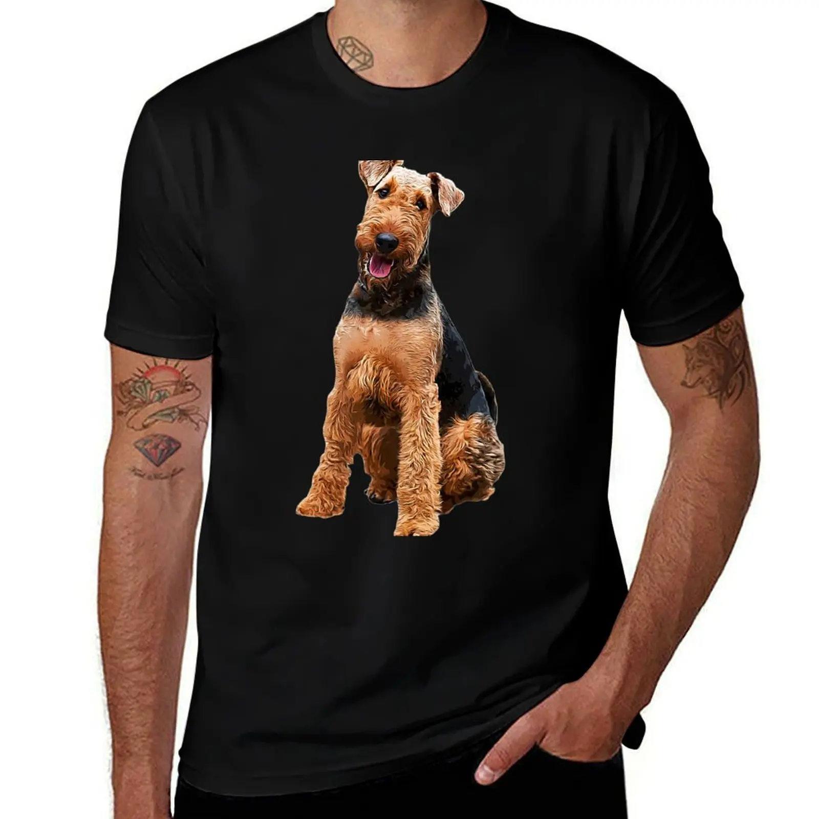 Airedale Terrier Stunning Dog Breed T-Shirt Basic All Season Solid T-Shirt