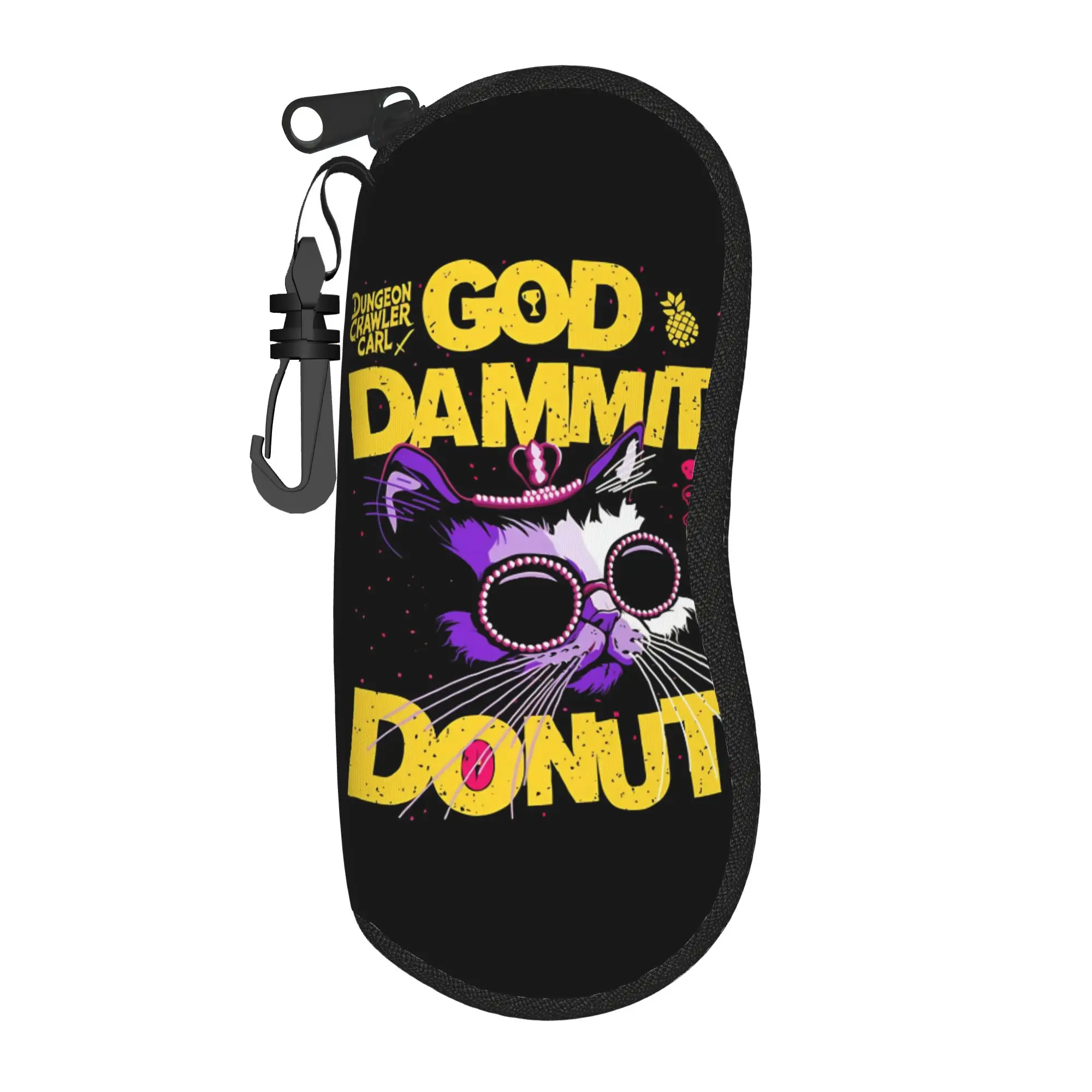 Goddamnit Donut Dungeon Crawler Carl Cartoon Style  Glasses Case Unisex Portable Box  Glasses Storage Box Protector Glasses Box