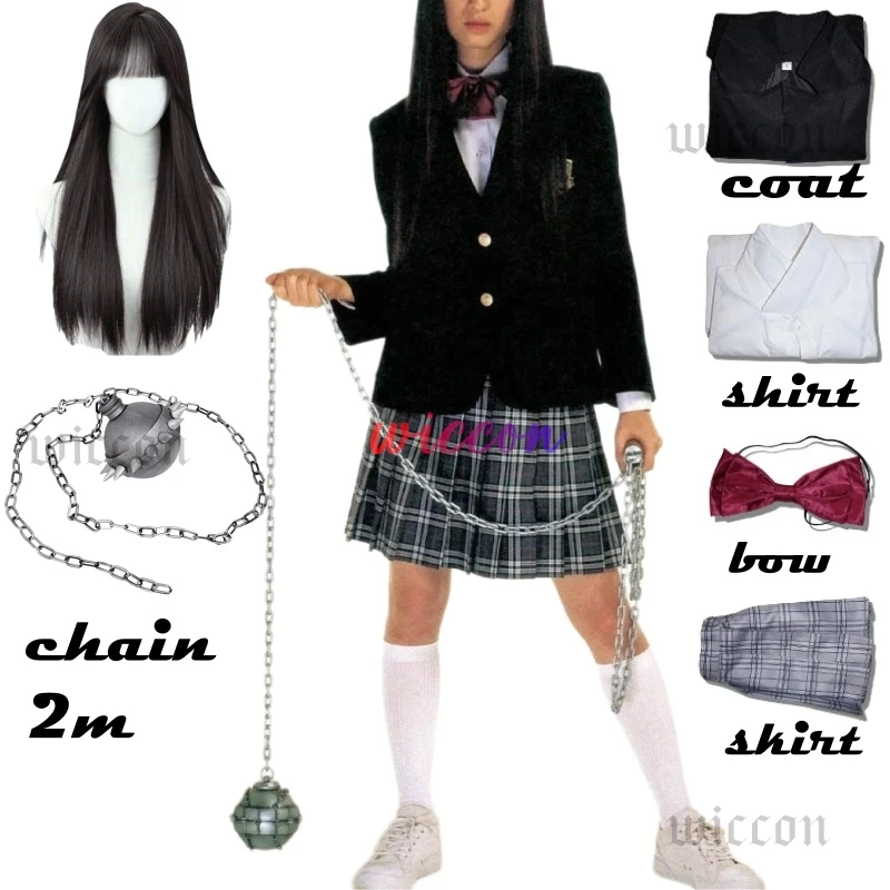 Halloween Gogo Yubari Cosplay uniformes negros las películas mata Vol.1 disfraz de Bill Gogo's School JK faldas Halloween para mujer