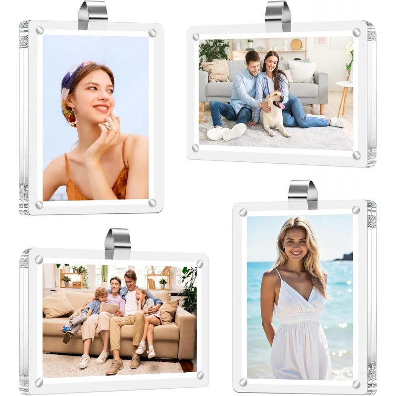 4Pcs Car sun visor photo holder universal refrigerator magnet, suitable for cars, refrigerators, and other similar applications.