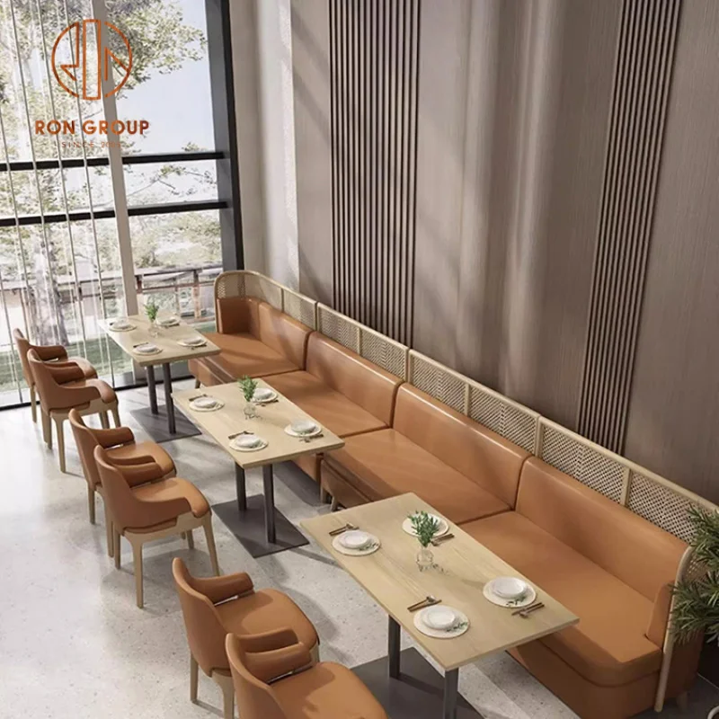 custom.Modern Luxury Half Circle Curved Hotel Hospitality Wood Commercial Leather Restaurant Furniture Booth Seating Table Chair