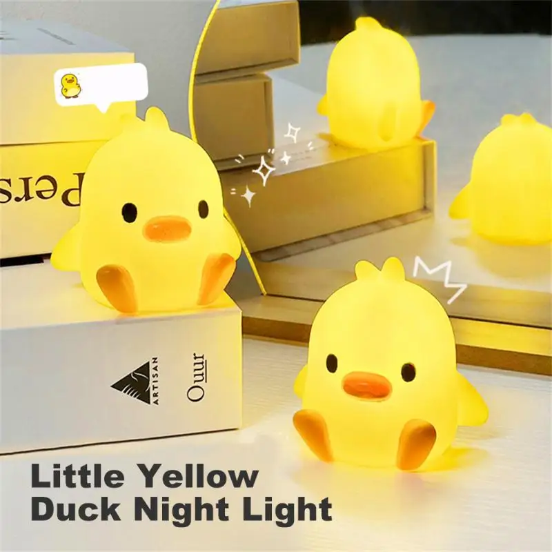 Luz de noche de pato amarillo de dibujos animados, luz de noche de Animal lindo, luz de cabecera de dormitorio con iluminación para dormir, nuevo, 2024