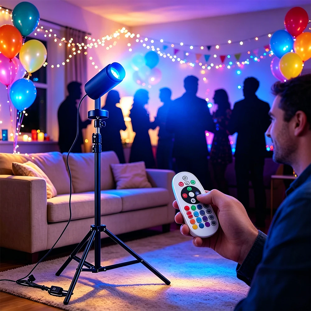 DJ Colorful Light Stage with Remote Control Light Christmas Party Club Show Lamp Kids Birthday Wedding Bar Decorative lights 24W