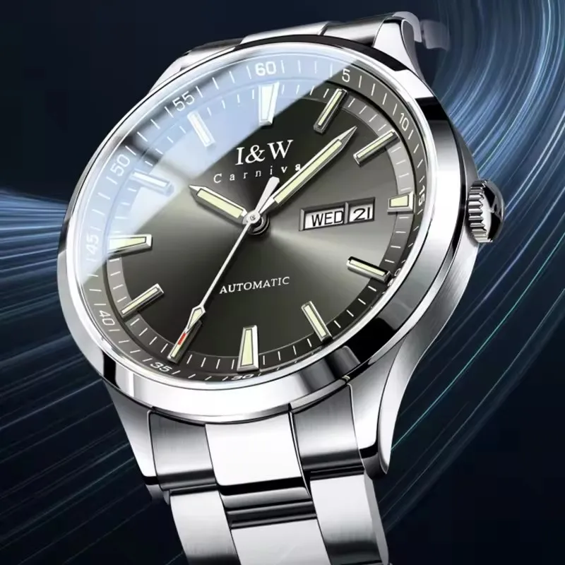 IW كرنفال الماركات الفاخرة ساعات المعصم الميكانيكية الياقوت مرآة اكسسوارات للرجال الحركة التلقائية الذكور ساعة مقاومة للماء #4