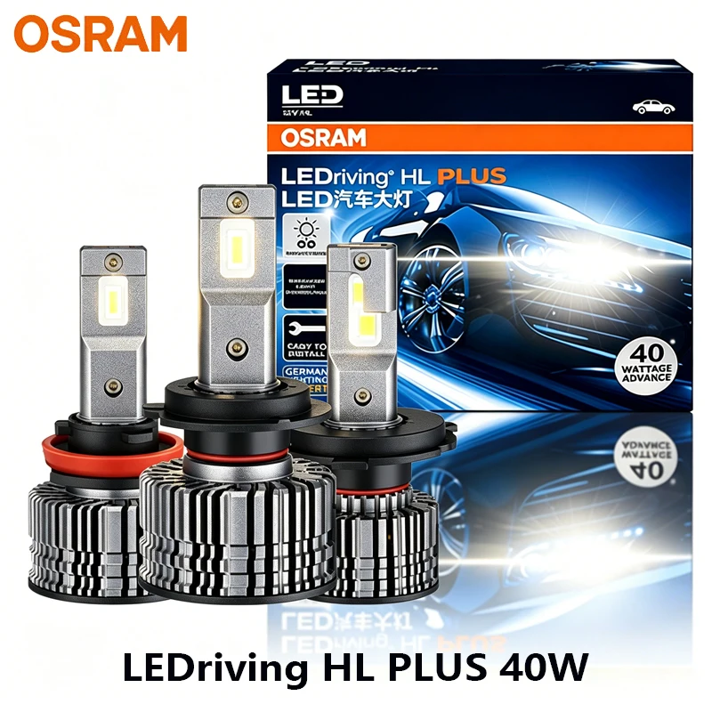 OSRAM CF2.0 Plus Faros LED para Coche H7 H4 H11 HB3 HB4 LEDriving 80W 12/24V Brillantes H8 H16 9005 9006 6000K Blancos Lámparas Antiniebla Mejoradas