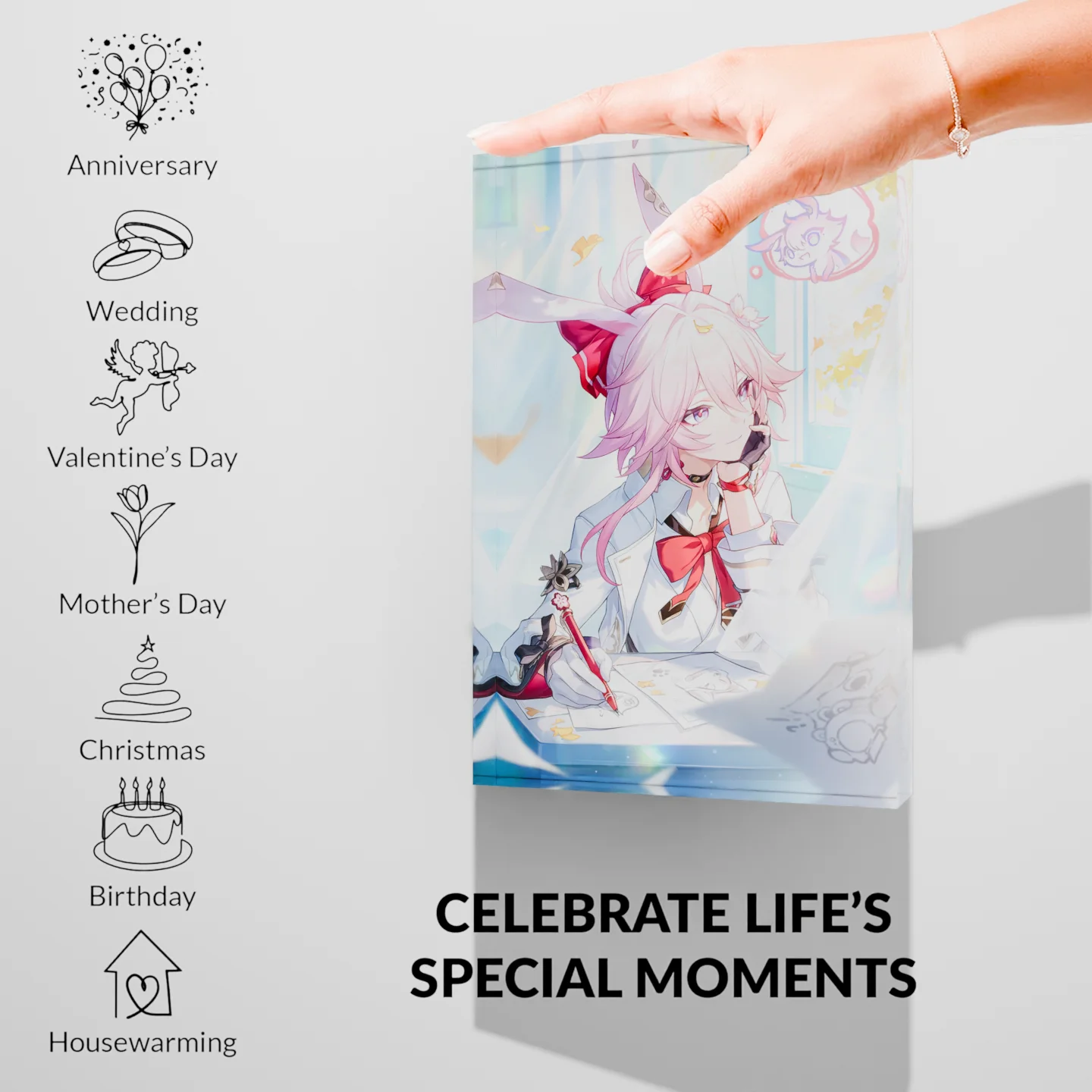 Honkai Star Rail HSR Evanescia Until the Flowers Bloom Again Clear Acrylic Block Anime Goods Desktop Ornament Desk Decor Gift