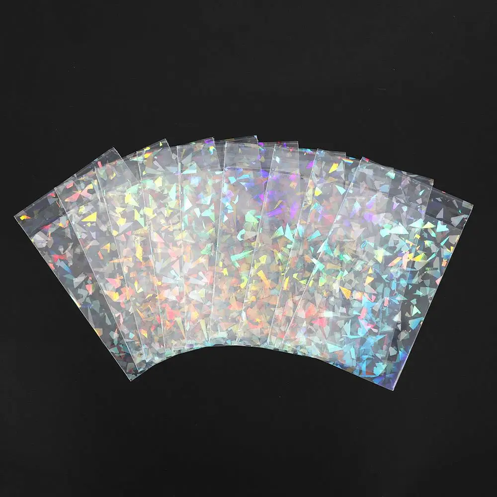 50Pcs Laser Card Film Idol Card Flat Mouth Card Cover Photocard Holder Transparent Card Sleeve Small Card Packaging Bag