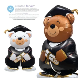 (1Pc) Back-To-School Season Graduation Party Decoration Photo Background Props Balloon Super Huge 4D Stereo Standing Dr. Bear Cartoon Shape Large Aluminum Film Balloon Balloon