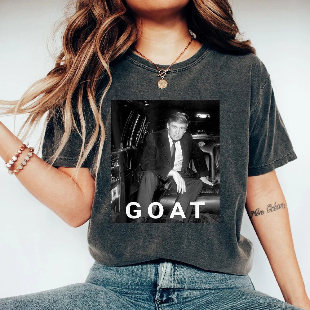 Trump Goat Unisex Tee Trump Assassination Tee, Trump Lover Unisex Funny To Whatever End Cotton Top Y2K Daily Trendy Streetwear