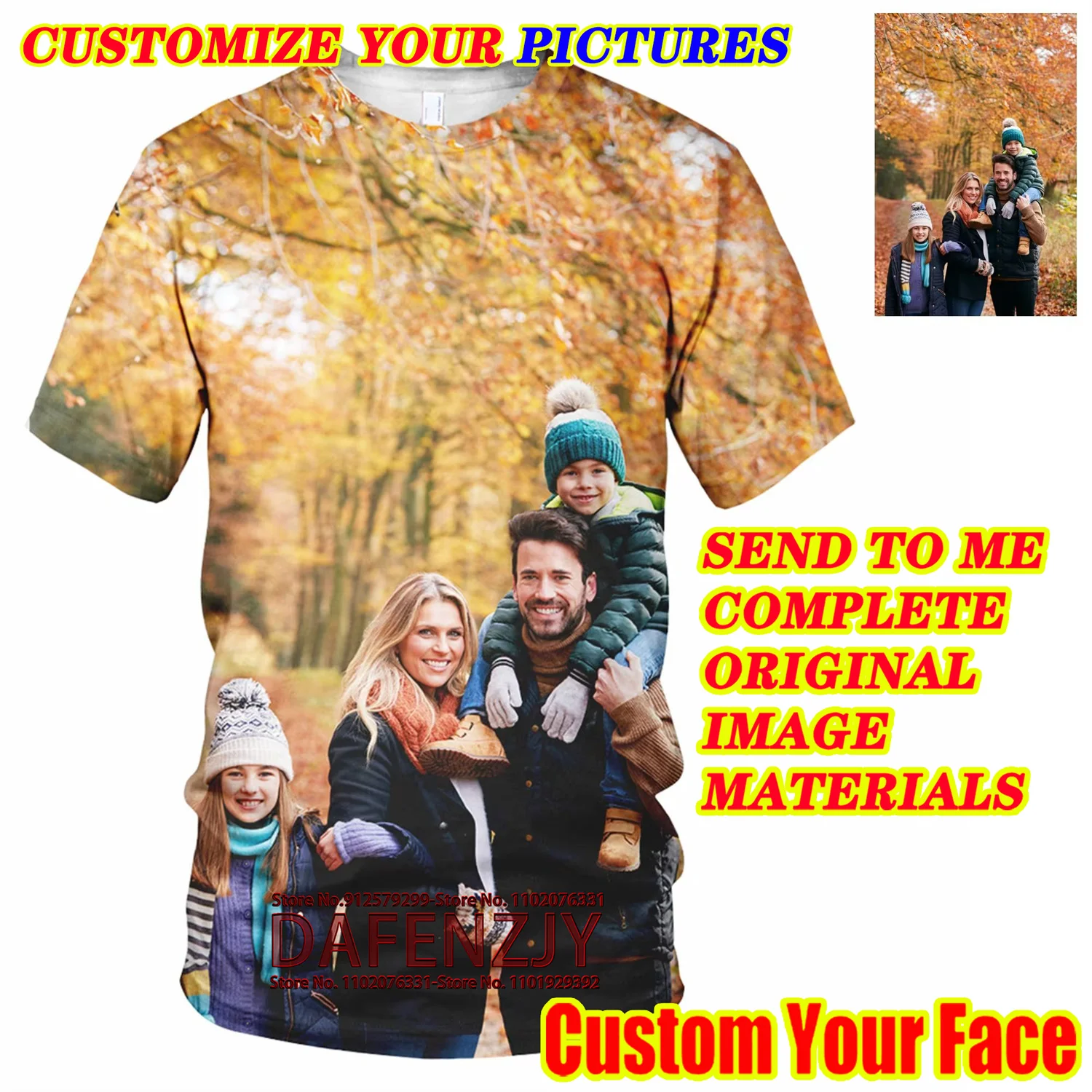 3d Printed Custom Your Photo/name T Shirt Men/women Short Sleeve Harajuku Tshirt Female T-shirt Customized Top Male Tee