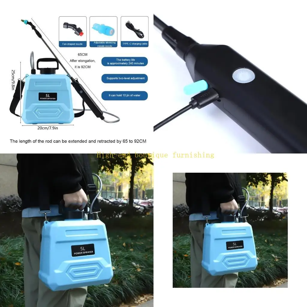 L9NB Adjustable Electric Sprinkler Rechargeable Battery Powered Waterproof Retractable