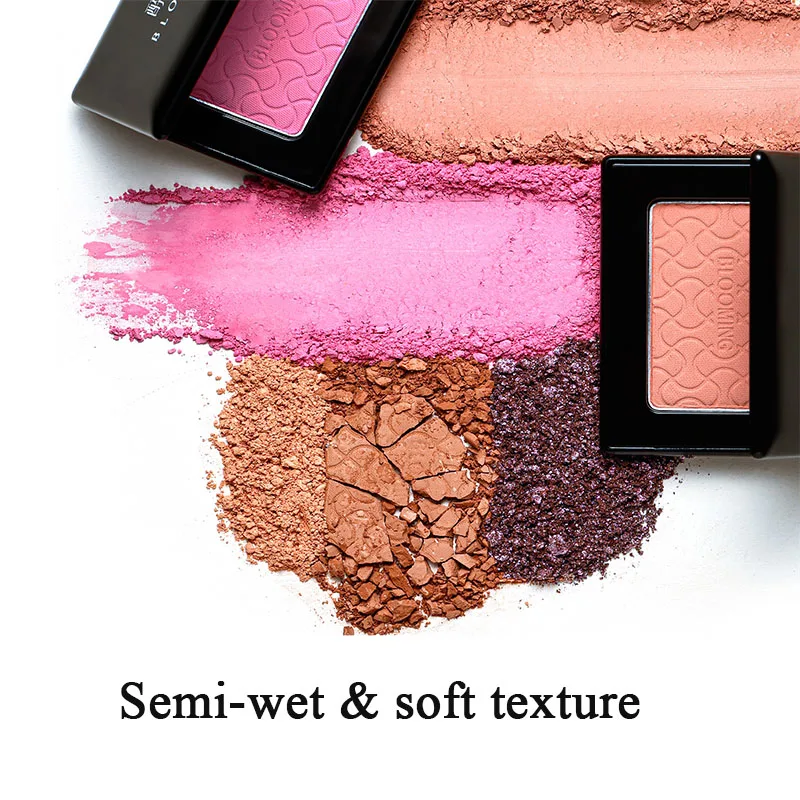 Blush Powder Single Color Matte Satin Fine Flash Silky Velvet Natural Cheek Tint Brighten Longlasting Face Makeup