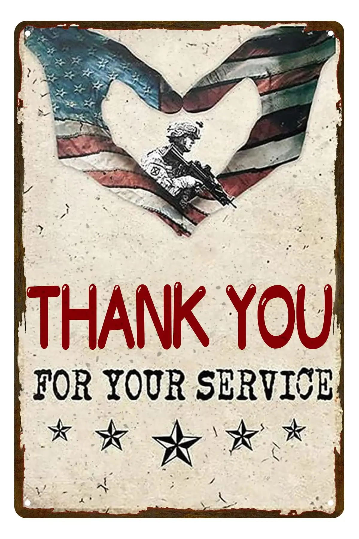 Thank You for Your Service Veterans Metal Sign Wall Decor Funny Tin Sign Bar Home Bathroom Man Cave Wall Plaque Poster Best Gift