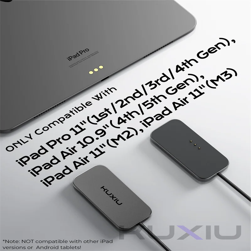 M30 magnetische draadloze oplader voor iPad Pro/iPad Air snel opladen Smart Connector oplader met 5,56ft USB-C-kabel (adapter niet)