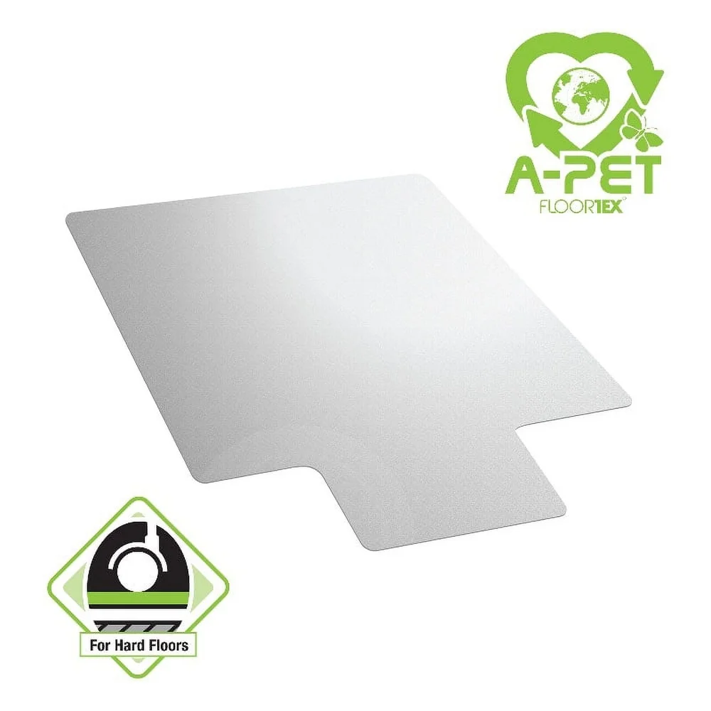 Ergonomic Hardชั้นเก้าอี้APET Lipped 36X48 ทนทานEasy Glideพื้นผิวเป็นมิตรกับสิ่งแวดล้อมรีไซเคิลในร่ม