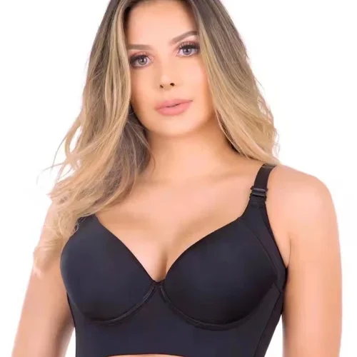 Imagen 2 del producto Sujetadores Push Up de talla grande para mujer, Sujetador de copa profunda, ropa interior gruesa oculta, moldeador incorporado, cobertura de espalda completa, lencería