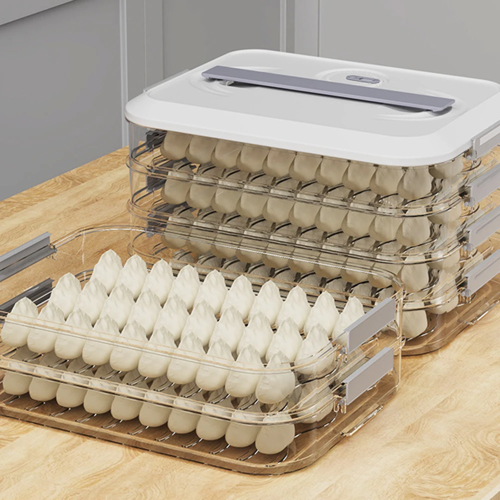 органайзер Timerable Plastic Dumpling Containers With Lids Large Capacity Food Crackers Carrier Box For Snack Fruits