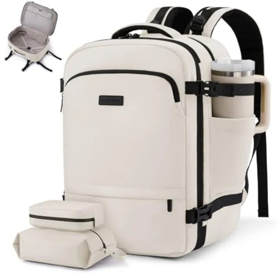 

Carry On Backpack For Women and Men 40L Personal Item Travel Bag TSA Travel Backpack for Airplanes with Cup Holder Business Wee