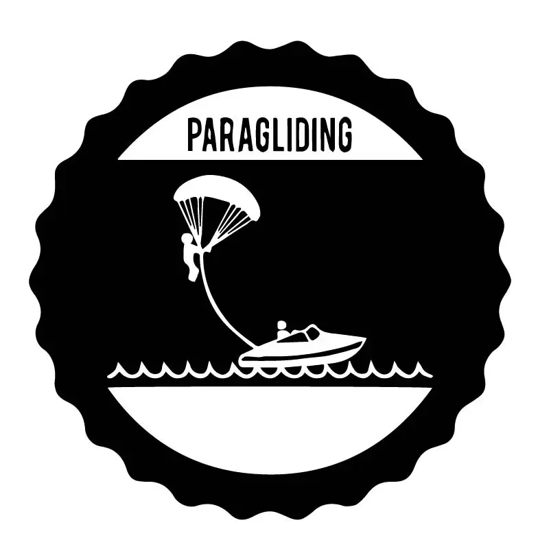 

Brave Paraglider Sea Adventure Applique Car Window Decoration Personality Pvc Waterproof Applique Black/white, 17cm*17cm