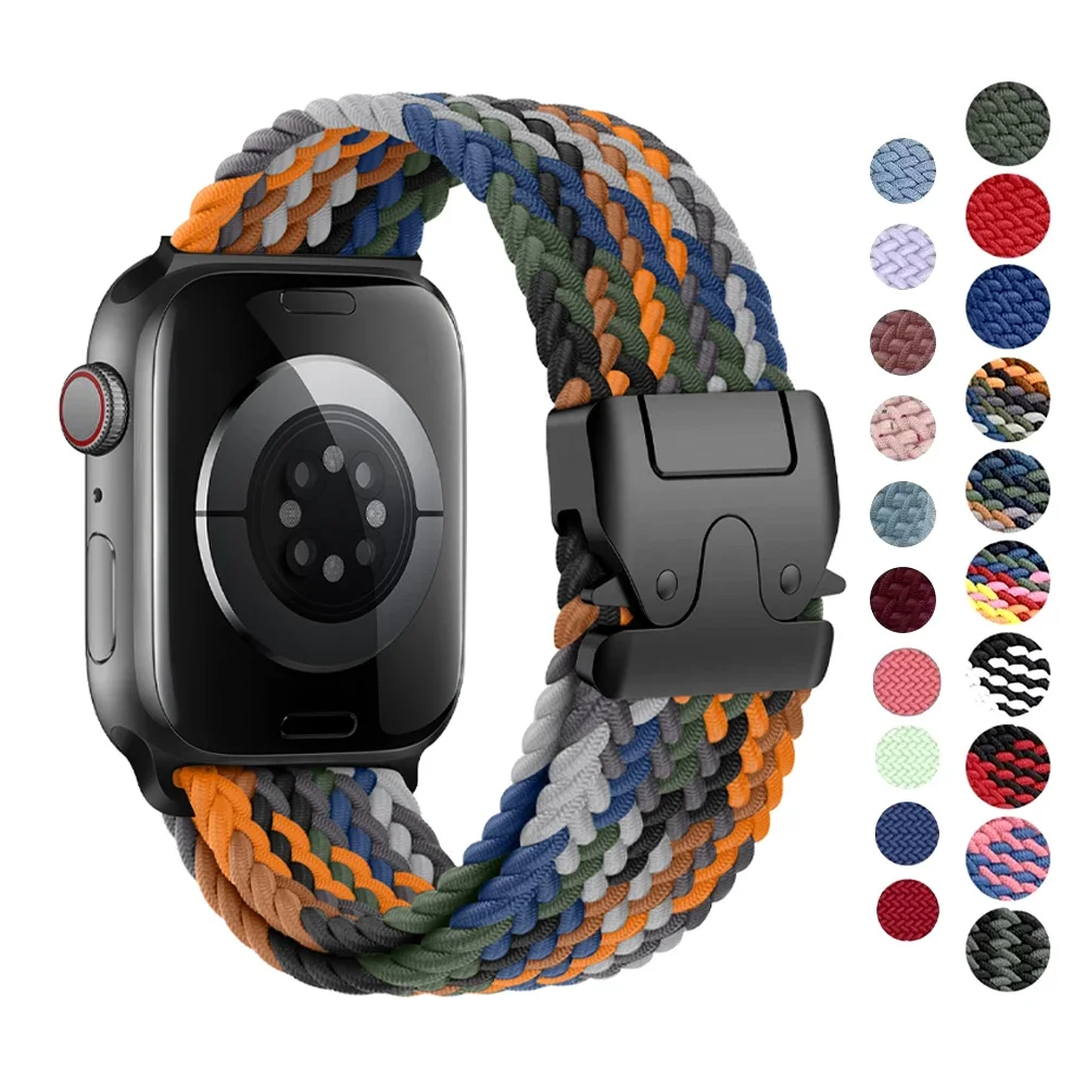 Correa para Apple watch Correa 46mm 42mm 45mm Ultra 49mm 44mm 41mm Correa deportiva de nailon trenzado iWatch Series 10 9 8 SE 5 6 7 pulsera