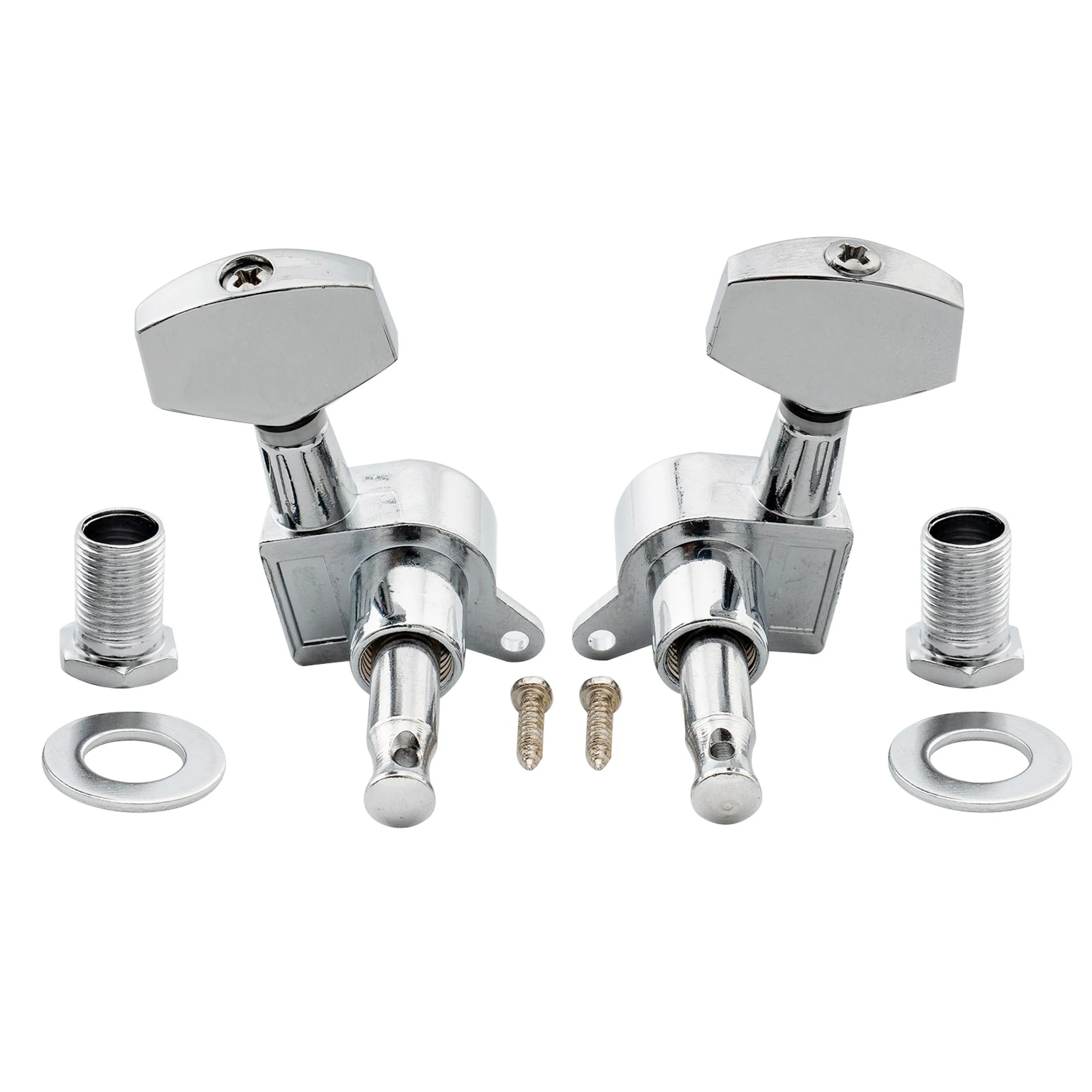 Musiclily 3R3L 15:1 Ratio Full Sealed Machine Heads Tuners Tuning Pegs Keys with 45 Degree Screw for Acoustic Electric Guitar