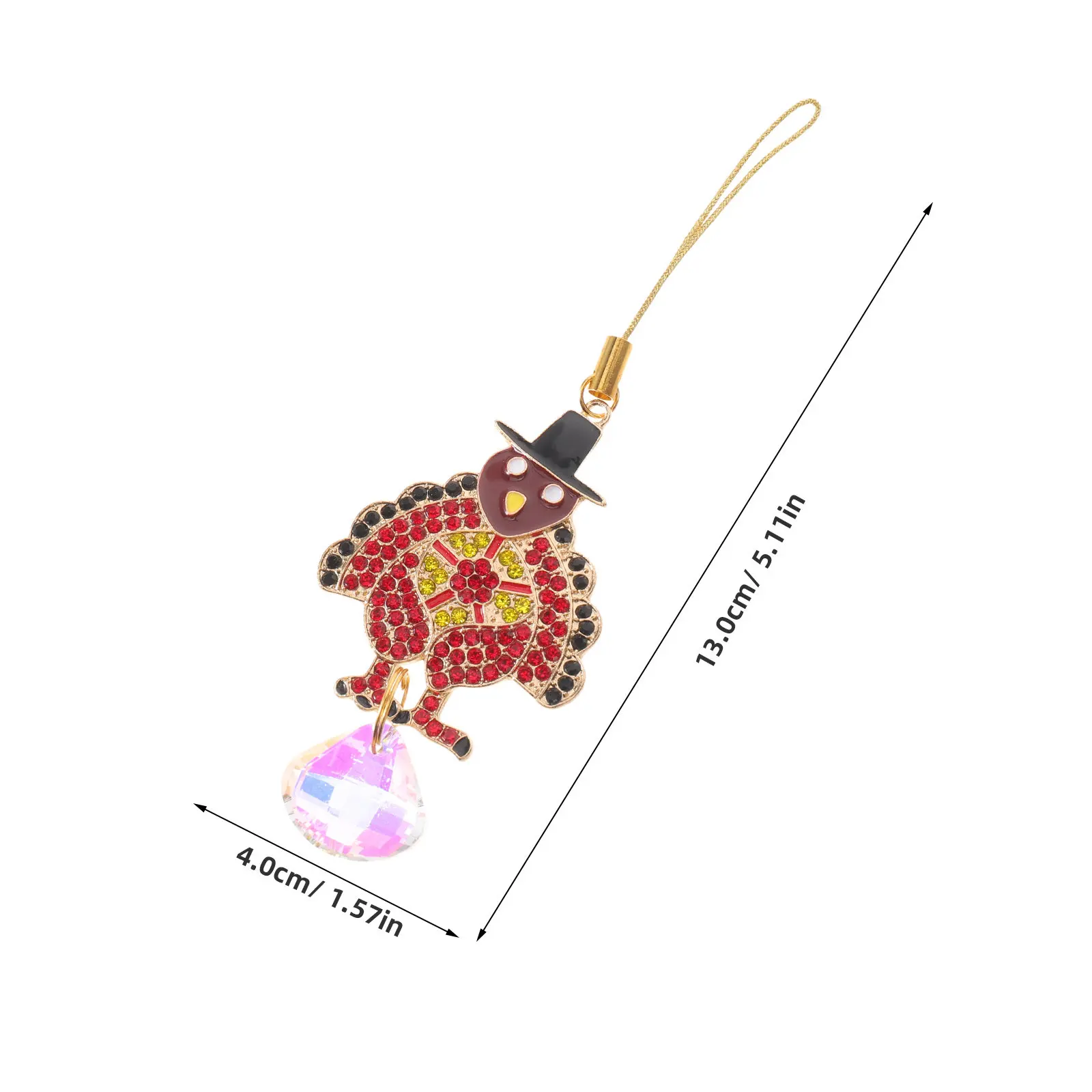 4Pcs Fall Turkey Suncatcher Decoration Rhinestone Crystal Prism Thanksgiving Window Hangings Friendsgiving Party Autumn Home