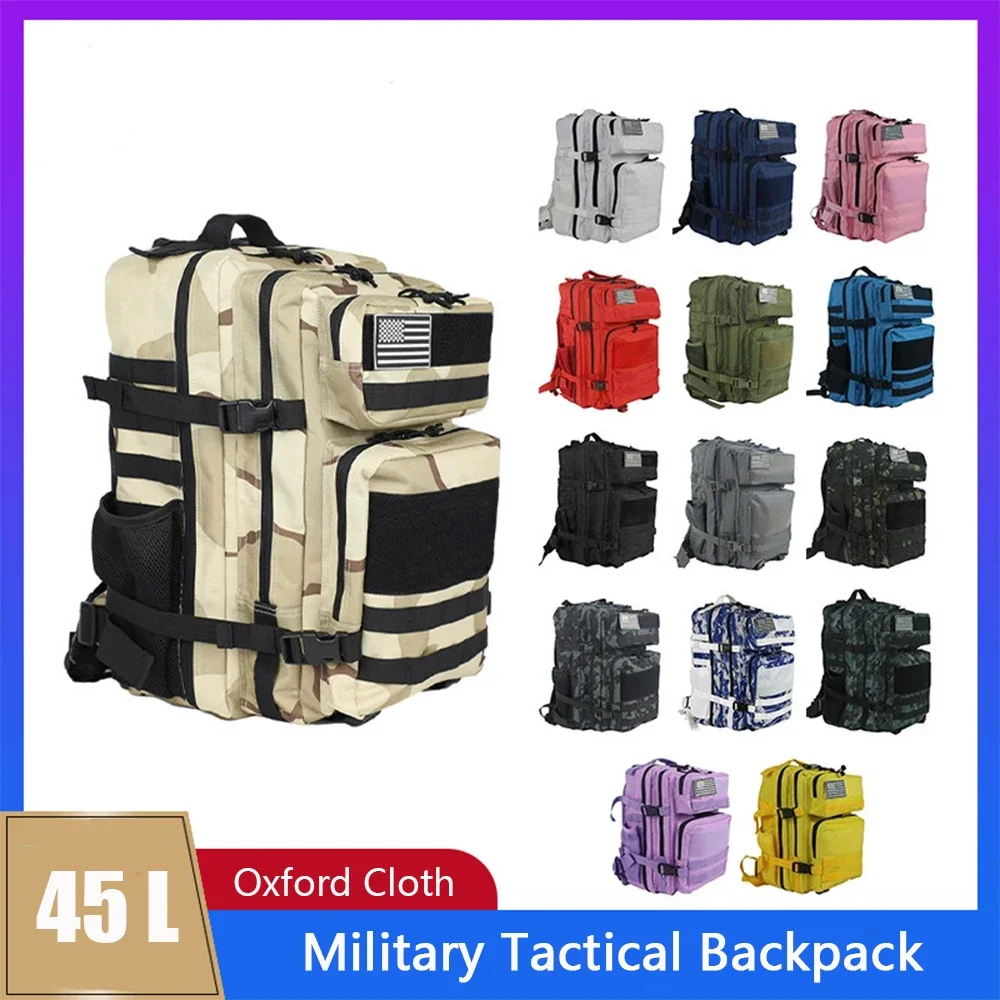 45L Outdoor New Style Backpack Camouflage  Mountaineering Hiking Multifunctional Large Capacity Tactical Backpacks