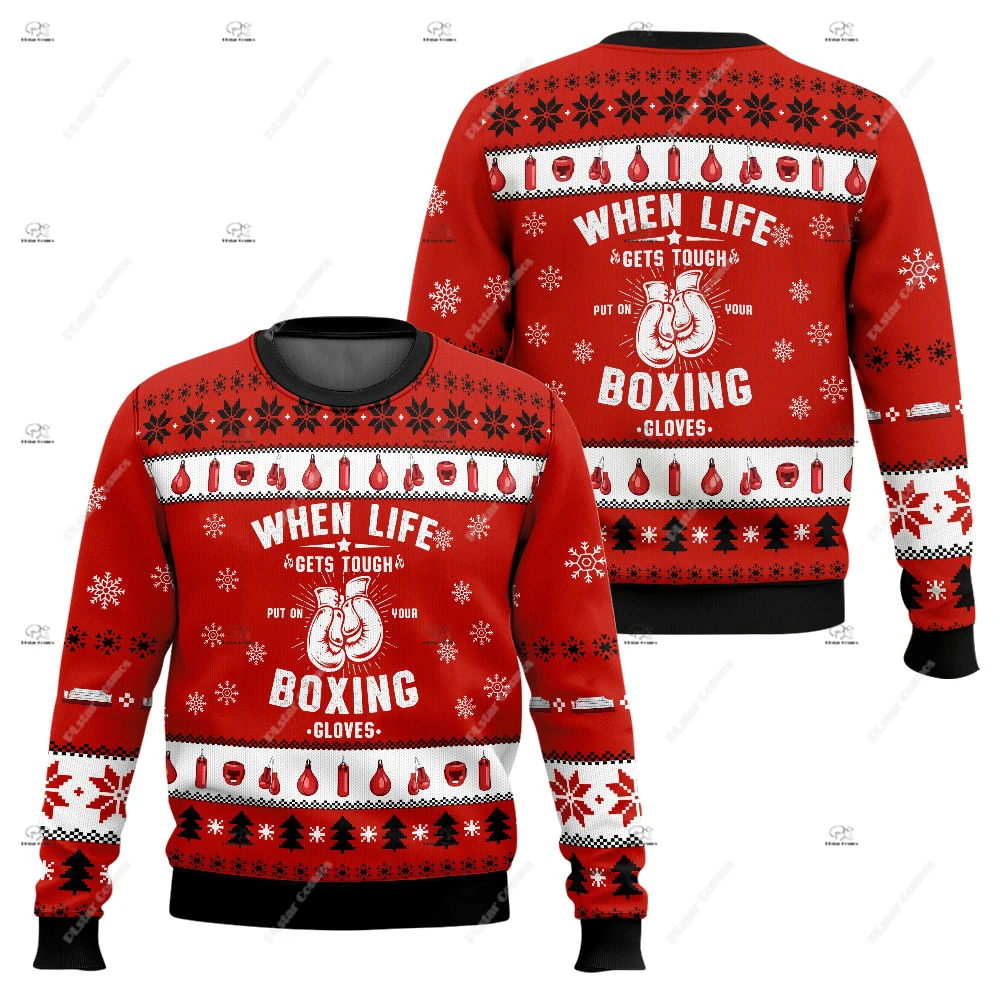 Christmas Santa Claus Pet Cat Knitted Ugly Sweater Graffiti Retro Vintage 3DPrint Pullover Harajuku Casual Funny Long Sleeves 43